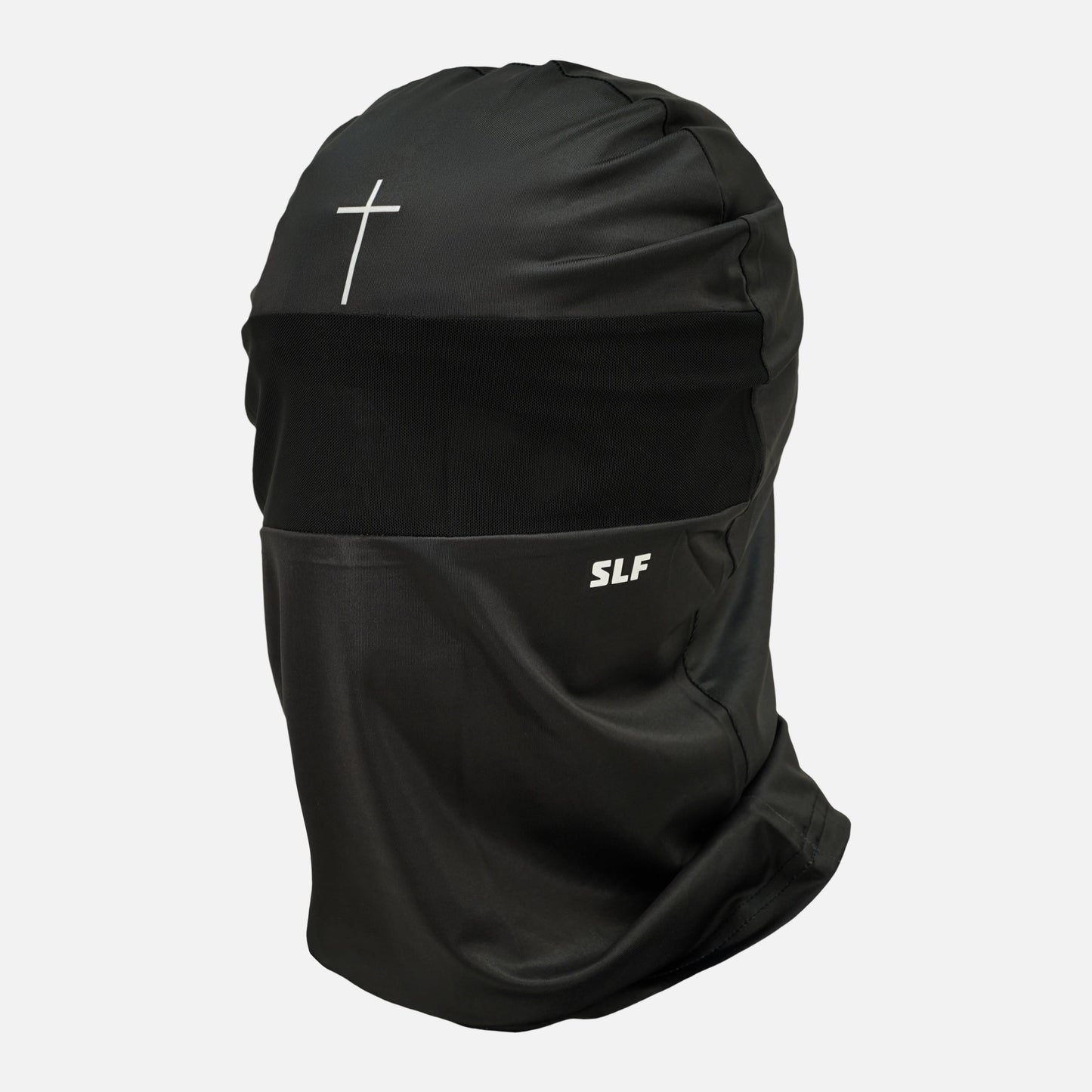 Faith Cross Black Head Bag Mask