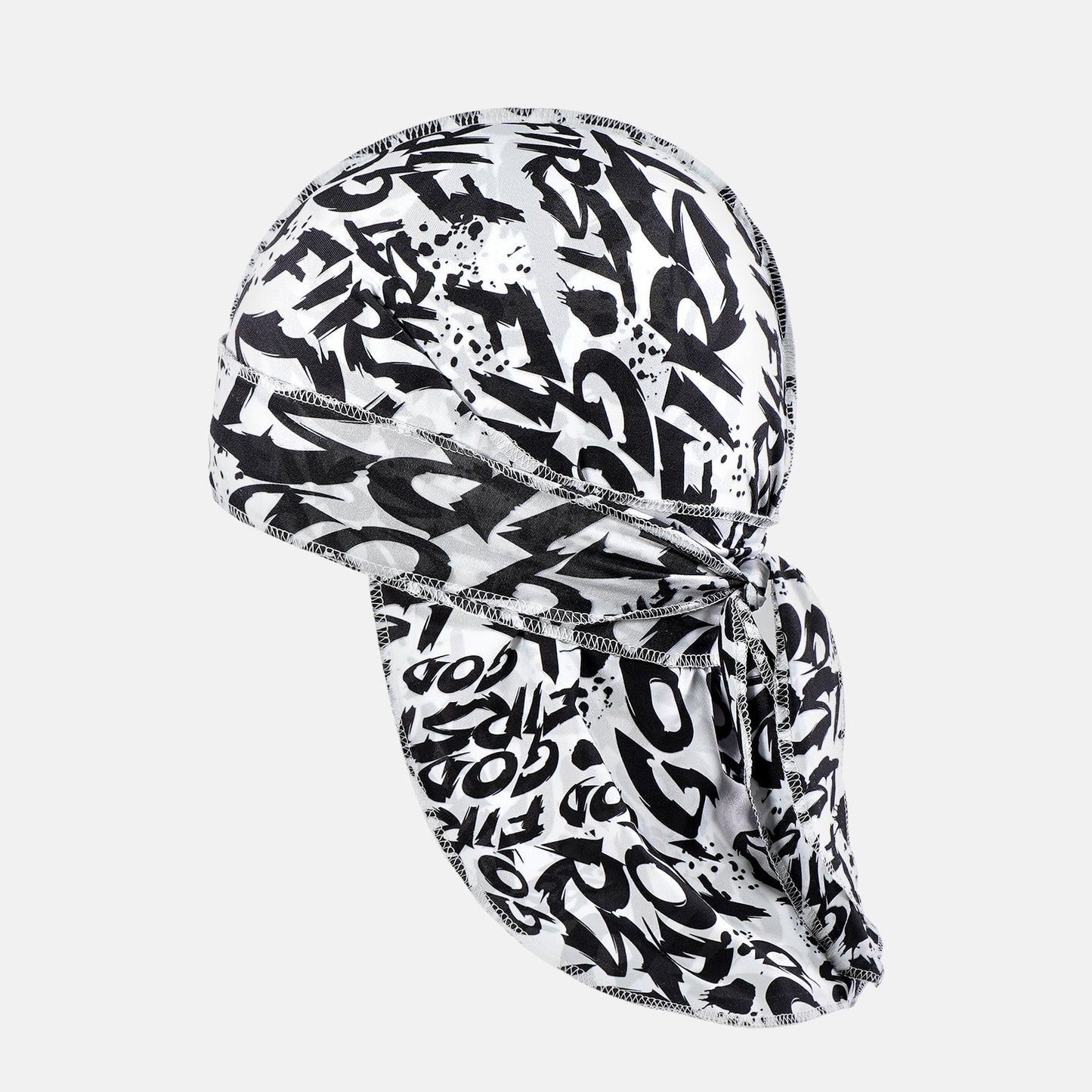 God First White Black Sports Durag