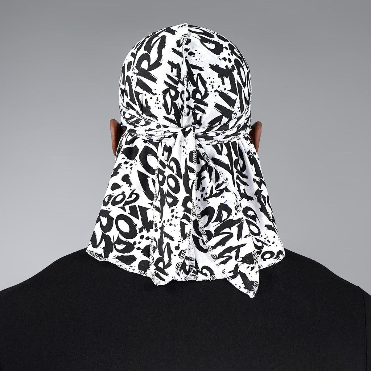 God First White Black Sports Durag