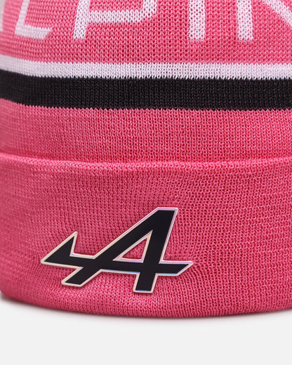 New Era X Alpine Team Cuff Knit Beanie Pink