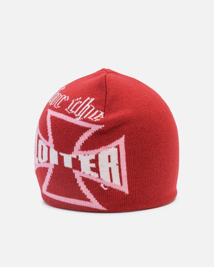 Loiter Motor Knit Skully Red/White
