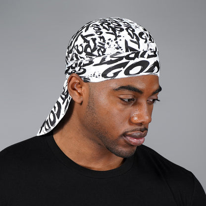 God First White Black Sports Durag